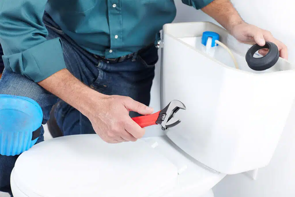 repairing and installing a new toilet